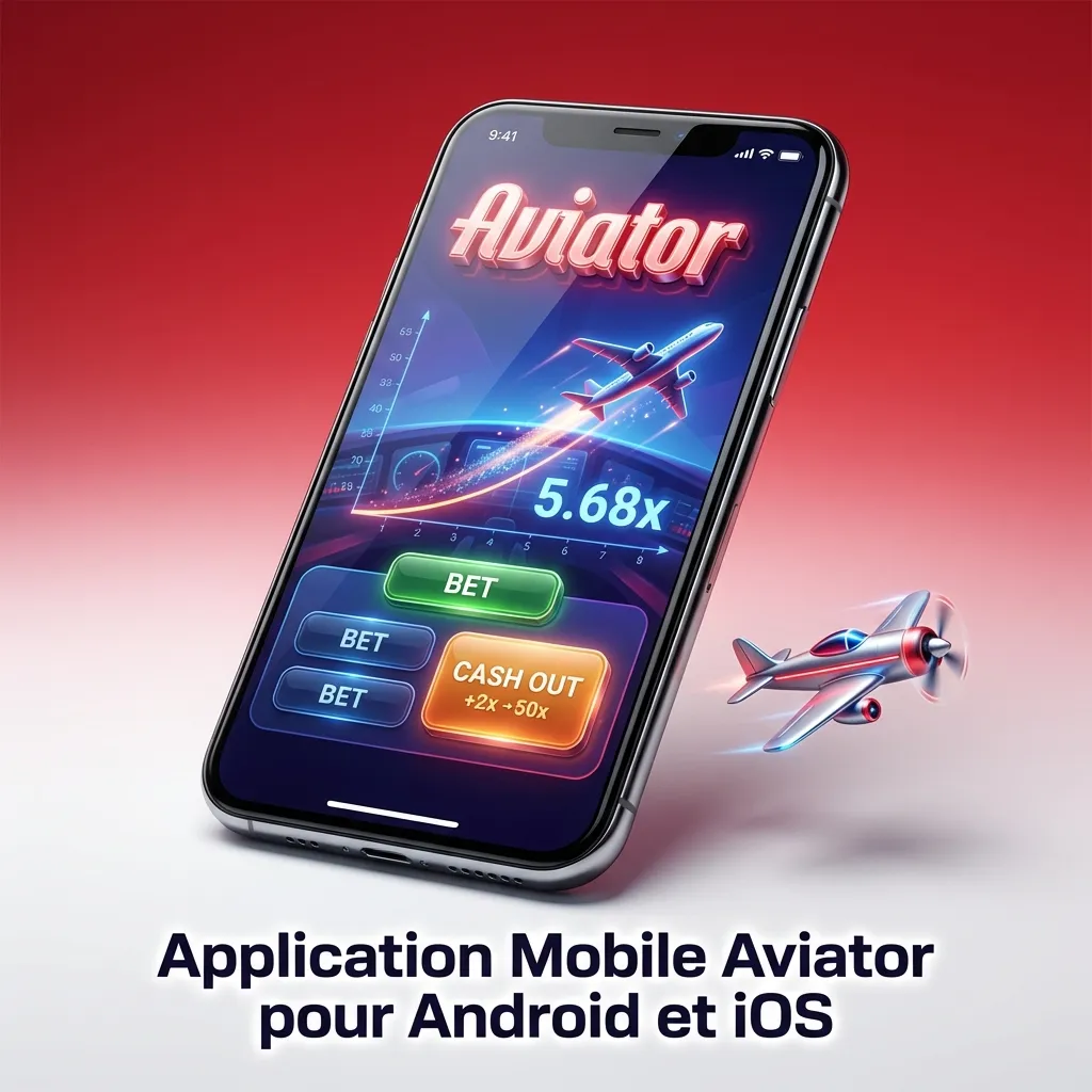 Mobile phone displaying Aviator game interface on casino app for Android and iOS devices