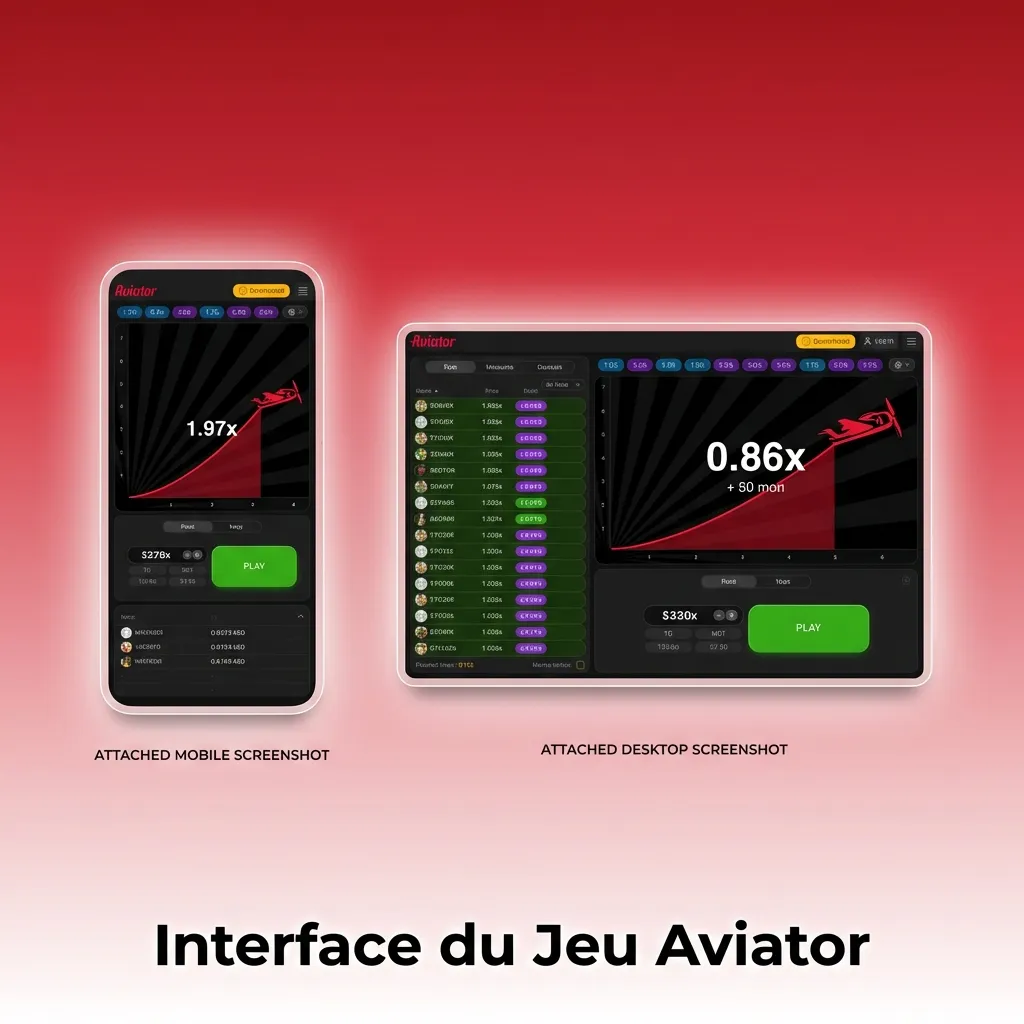 Interface du jeu Aviator montrant l'avion en vol, multiplicateur en temps réel, panneaux de mise et chat communautaire